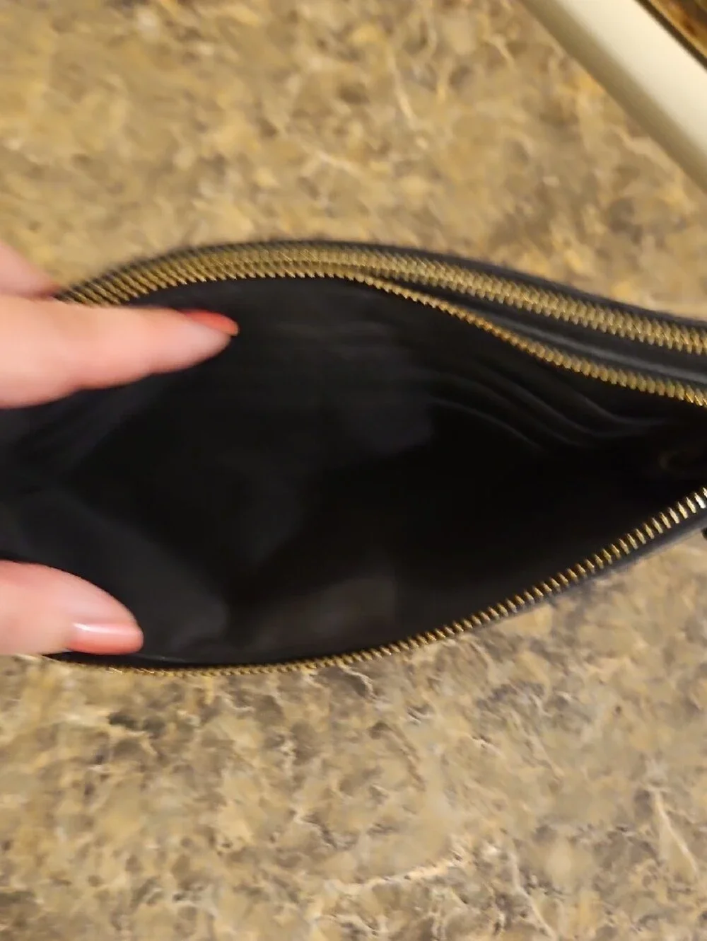 Coach Black Pebbled Leather Studded Wristlet Wallet